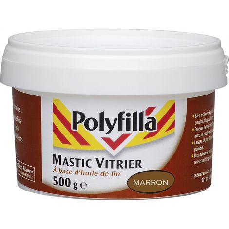 Mastic Vitrier Marron 500g 1411 - Polyfilla