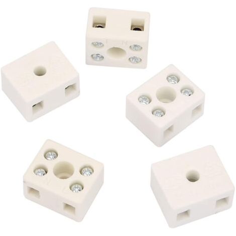 FENOPLASTICABornier en céramique en céramique connecteurs en céramique de Porcelaine 22 18 13mm 425 ℃ Isolation en céramique Faite de cuivre 250V (Tension nominale) , Bornier (1/5)