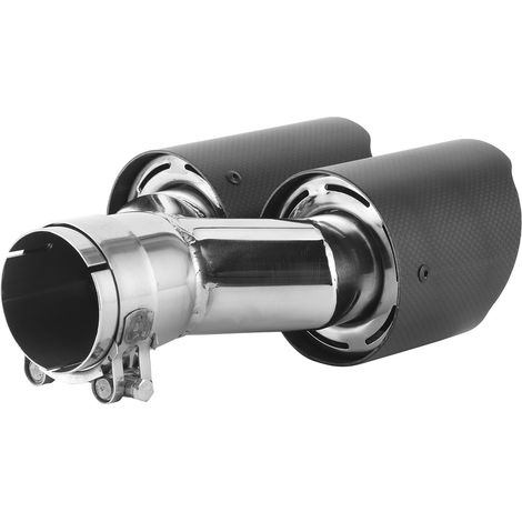 Embout d'échappement double en fibre de carbone, universel pour voiture, montage côté gauche, acier inoxydable (1/5)
