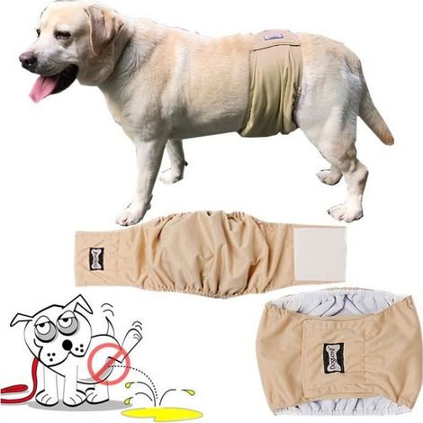 3 Couches Lavables de Chien Mâle Culotte Hygiéniques Anti-Pipi souffrant d’incontinence Protection prévenir harcèlement M:35-42cm