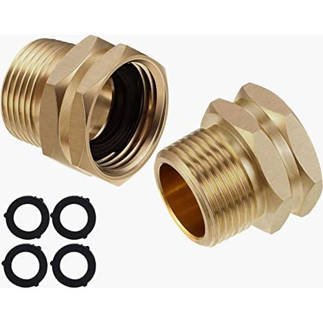 Confezione da 2 set di raccordi da 3/4" GHT femmina a 3/4" NPT maschio (1/5)