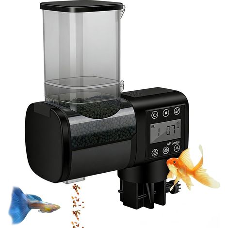 Distributeur Nourriture Poisson Aquarium: 500ml Distributeur Automatique Poisson, Grande Capacité Nourrisseur Poissons avec LCD Contrôleur Display pour Aquarium, Réservoir De Poissons (1/5)