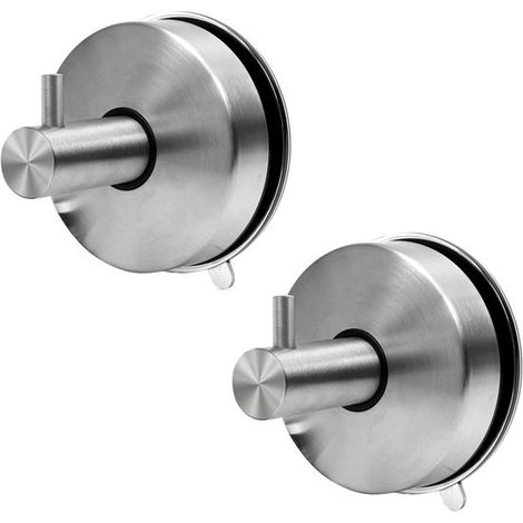 2 ganci a ventosa, in acciaio inox 304, extra resistenti, ganci portasciugamani senza foratura, ventose a vuoto potenti, ideali per bagno e cucina, per riporre asciugamani e accessori (1/5)