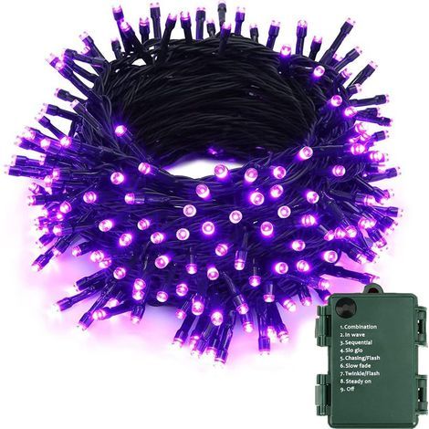 Guirlande Lumineuse 10M 100 LED Violet Étanche 8 Modes pour Halloween Noël Jardin Clôture Cour Mariage Décoration Intérieur Extérieur (1/5)