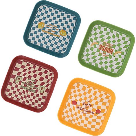 4-teiliges Set aus lebensmittelechtem Kunststoff: Knochen- und Speichelschale, Mini-Essensresteschale, Snackbehälter für die Familie (Apfel, Banane, Zitrone, Avocado) (1/5)