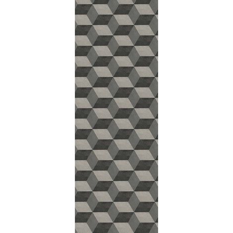 Papier peint panoramique 3D gris | Tapisserie panoramique grise trompe l'œil pour chambre adulte | Papier peint panoramique géométrique pour salon - 280 x 100 cm (1 pièce) (1/2)