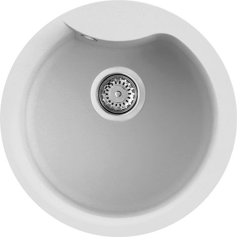 Lavello Tondo Elleci Incasso Ego ROUND Granitek Bianco LGEROU68