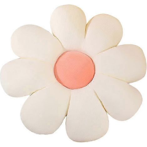 Coussin moelleux en forme de fleur (60 x 60 cm, blanc) - 25-26 cm - Coussin de chaise, coussin de sol, coussin décoratif pour la maison ou le bureau (1/4)