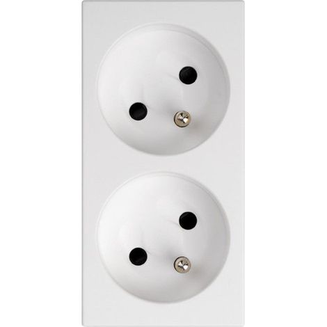 Enchufe doble Simon Connect con/sin 2x230V 16A blanco puro 50000458-030