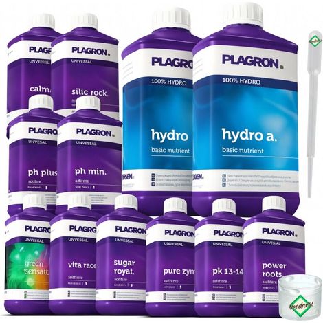 Plagron 12-Teiliges Dünger Set Hydro XXXL – Hydroponik Komplett-Set Nährstoffe (1/5)