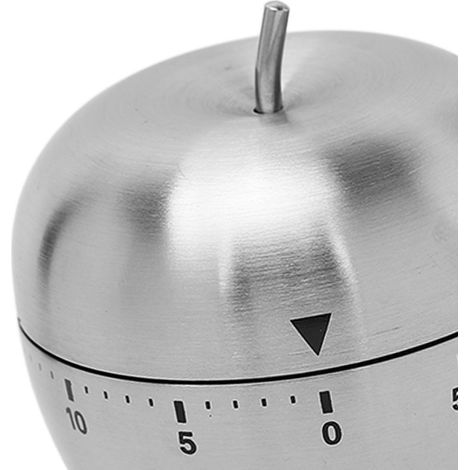 Minuteur Mécanique Forme de Pomme Rotation Manuelle Acier Inoxydable Métal Alarme Forte Cuisine Compte à Rebours pour Enseignement (1/5)