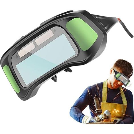 Schweißerbrille - Automatisch abdunkelnd, 1 Stück, Solarbetriebene Schutzbrille für die Metallbearbeitung, Schnell reagierende Antireflexionsscheibe (1) (1/5)