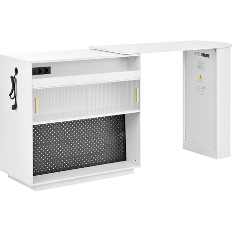 CAIziTable de bar moderne, meuble d'appoint pivotant à 360° et extensible (1/5)