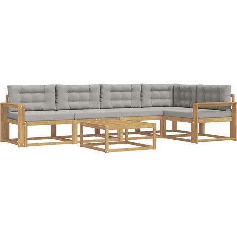 Outdoor Sofa Set 6 pcs White and Light Grey 79 x 79 x 37 cm vidaXL (1/5)