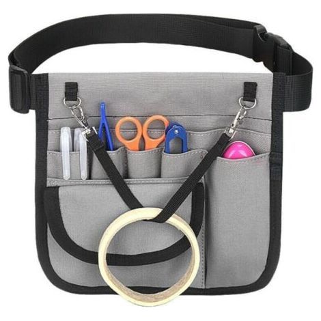 Nurse Tool Bag, One Flap Pocket, with Adjustable Belt (Gray) (1/4)