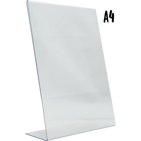 Porte-affiche en  L -  acrylique transparent - Format A4 - Securit
