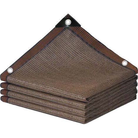 Filet d'ombrage marron 5x5M, 99% UV. Tissu coupe-vent pour jardin, serre, pergola, pelouse et abri pour animaux. (1/5)