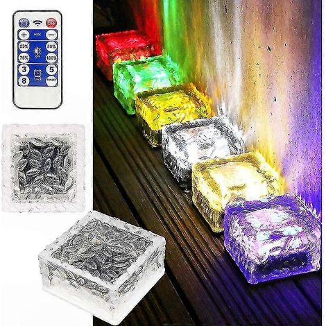 Lampe Solaire LED 4 Projecteurs avec Télécommande, Éclairage Extérieur Coloré pour Jardin, Allée, Cour, Bassin et Sol (1/5)