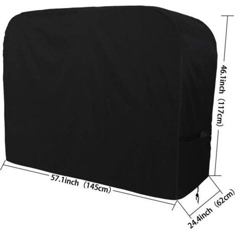 Grillabdeckung – Strapazierfähig – 420D Oxford-Gewebe – Wasserdicht – UV-beständig – 145 x 61 x 117 cm (1/3)