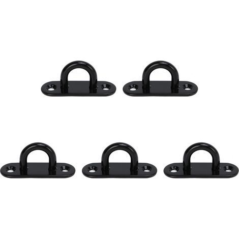 Ovale Ösenplatte – Edelstahl 304 – Schwarz – 6 mm – Für Deckenleuchter, Ventilator, Sandsackschaukel – 5er-Pack (1/5)