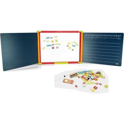 Jeujura Wooden Board Triptych 3 sides (1 magnetic and 2 chalk) (1/3)