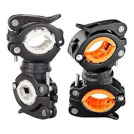 Support de lampe pour vélo, lot de 2 supports pour lampe torche vélo, clip de lampe torche vélo réglable à 360°, support de fixation universel pour lampe torche vélo (2 couleurs) (1/5)