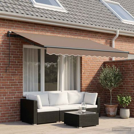 Auvent Rétractable Taupe 3,5 x 2 m tissu (1/5)