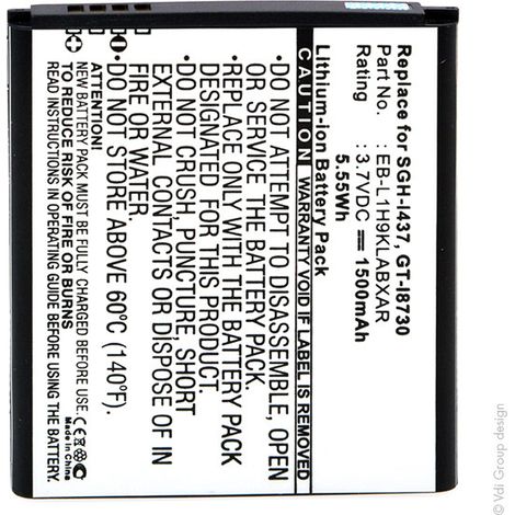NX - Batterie téléphone, smartphone, GSM pour Samsung 3.7V 1500mAh - EB-L1H9KLAEB-L1H9K