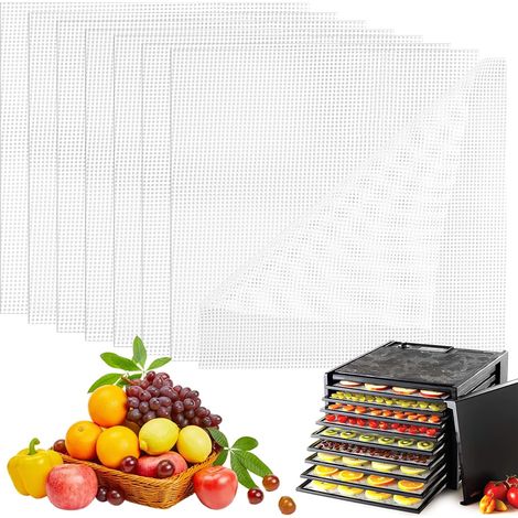 8 Pièces Feuilles de Déshydrateur Carrées en Silicone 35,6x35,6 cm Tapis Antiadhésifs Réutilisables Sans BPA pour Fruits, Film de Séchage pour Déshydrateur Automatique (1/5)