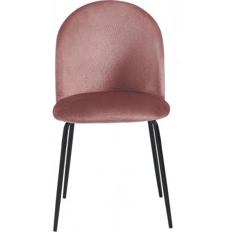 SEDIA BONNIE CON SEDUTA IN VELLUTO ROSA STRUTTURA IN METALLO NERO DIMENSIONI 45X55X82 CM