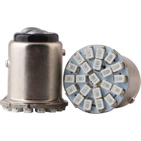 10x 1157 BAY15D PY21W Ampoules LED 24V pour véhicules Clignotant indicateur de stationnement 2406 22SMD 176LM Rouge