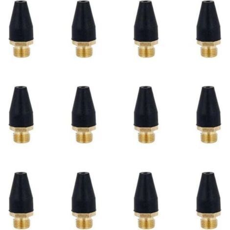 12 Pcs Alliage Noir en Caoutchouc Air Outil pour Air Buse Pointe Alliage Soufflette en Caoutchouc Pointe pour Air Outil Accessoires Air Souffler Outil pour Gonfler