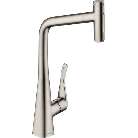 Hansgrohe M71 - Miscelatore da lavello M7117-H320 con doccetta estraibile, sBOX, simil inox 73816800 (1/3)