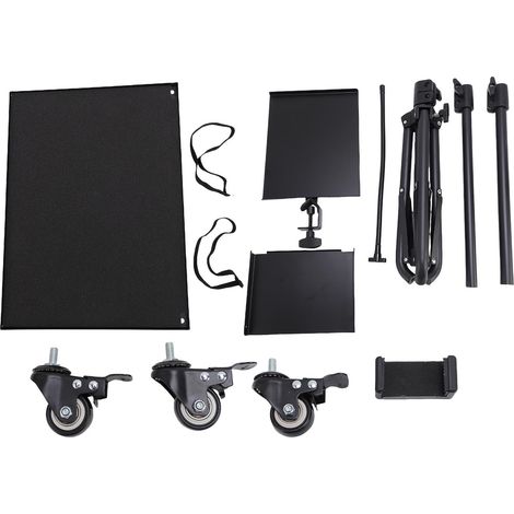 Support de projecteur trépied hauteur Angle réglable plancher pour ordinateur portable avec roues interrupteur de frein ceinture élastique antidérapant. (1/5)