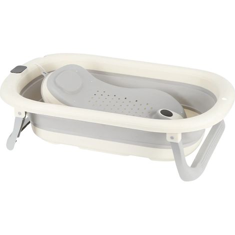 Vaschetta per neonati, design ergonomico, termometro integrato, colore grigio (1/2)