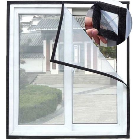 Rete di sicurezza adatta ai gatti - zanzariera trasparente autoadesiva 130 x 150 cm (1/5)