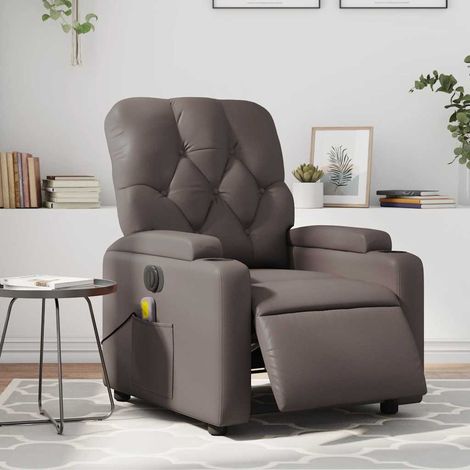 Fauteuil de massage inclinable électrique marron similicuir vidaXL (1/5)