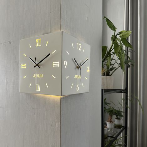 Corner wall clock, digital corner wall clock, living room LED wall clock, silent corner wall clock (1/5)