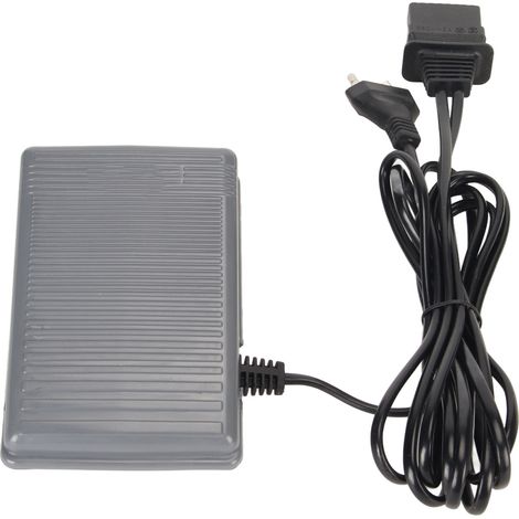 Pédale de contrôle multifonction pour machine à coudre domestique, interrupteur au pied avec fiche EU 220V, adapté à divers modèles de couture. (1/5)