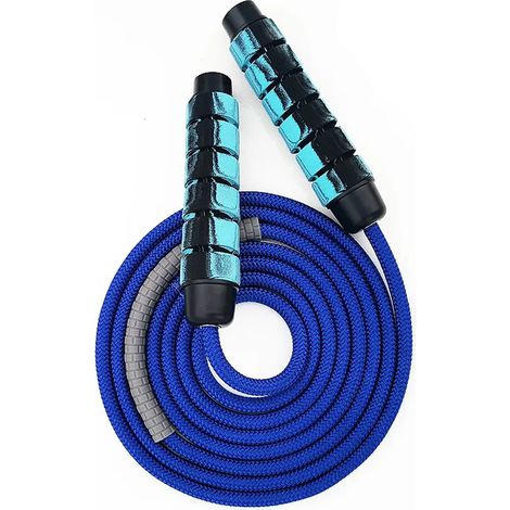 Corde à sauter, corde à sauter en coton, cordes à sauter réglables et anti-nœuds pour le cardio et l'entraînement d'endurance (1/5)