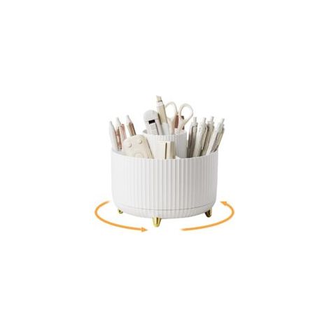 Organisateur de bureau rotatif à 360° pour enfant - Avec 5 compartiments - Pour bureau, école, crayons et autres articles de papeterie