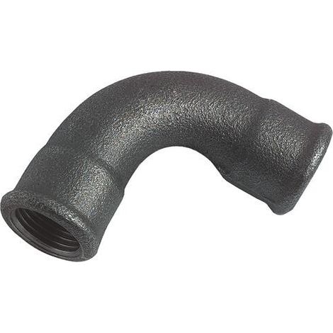 COUDE FONTE NOIRE GRAND RAYON 90° DOUBLE FEMELLE N° 2