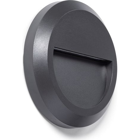 Balise LED Extérieure En Saillie au Mur Ronde Edulis Anthracite 4000K Blanc neutre