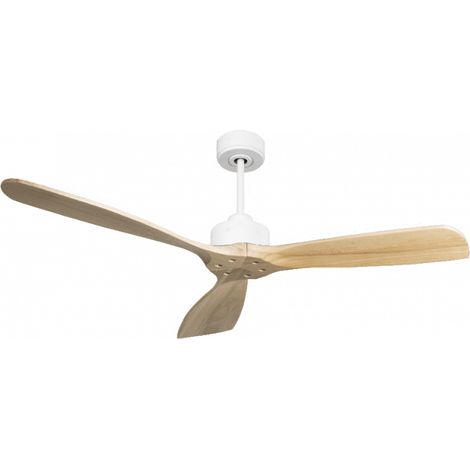 Modulo Slim de Klassfan - Ventilateur de plafond et destratificateur moteur DC blanc et bois clair 30 à 60 m²