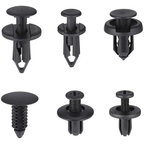 190 Pièces Rivet Plastique Clips Voiture, 6 Taille Clips de Retenue de Voiture Fixations, Vis Plastique Universelles pour Fixer les Panneaux et les Portes de Voiture(6 mm à 10 mm) (1/5)