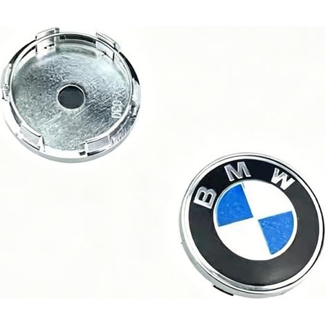 Lot de 4 Cache-Moyeux de Roue 60 mm pour Série 1 3 5 7 X1 X3 X4 X5 X6, Centre de Jante Automobile, Enjoliveur de Moyeu pour Remplacement et Personnalisation, Bleu et Blanc (1/3)