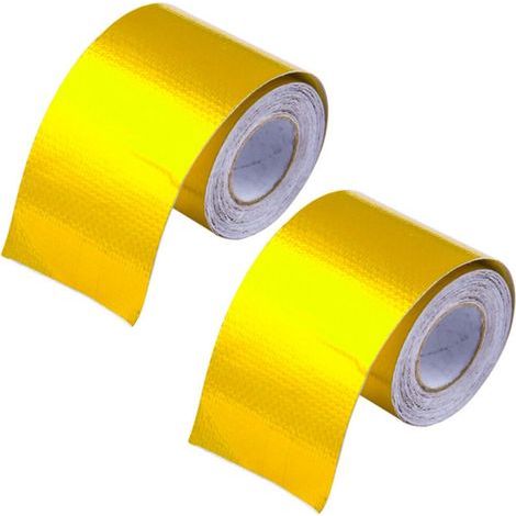2X Refleter un or Ruban thermique Isolation thermique d'admission d'air Enveloppe de bouclier reflechissante Moteur auto-adhesif a barriere de chaleur (1/2)