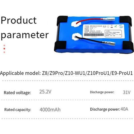 Nur in einer Farbe erhältlich: Blau. Material: Wiederaufladbarer 25,2-V-Lithium-Akku mit 4000 mAh.