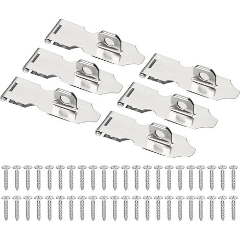 Sollbry Verrou de porte à loquet de 2,5 pouces,6 pièces en acier inoxydable, loquet de sécurité avec vis pour porte,portail, armoire,placards, couleur argent (1/5)