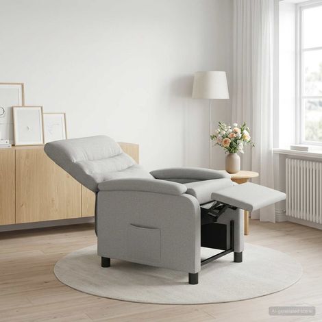 vidaXL Fauteuil inclinable Gris nuage Tissu (1/5)